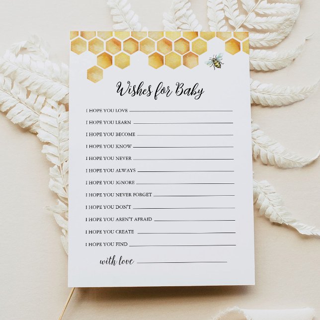 CALLA Bee Wishes For Baby Shower Advice Card (Creator Uploaded)