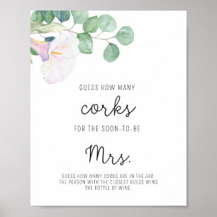 Calla - Bridal Shower Guess How Many Corks Poster
