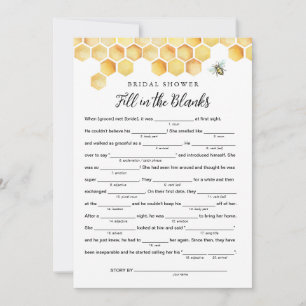 CALLA Bridal Shower Libs, Fill in the Blanks Game Invitation