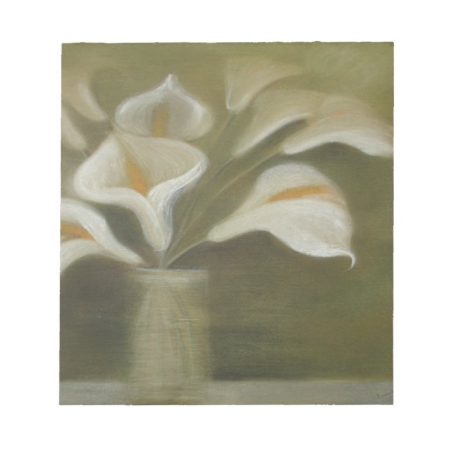 Calla Cut Flowers In A Vase Artistic Still Life Notepad (Front)