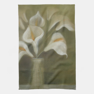 Calla Cut Flowers In A Vase Artistic Still Life Tea Towel