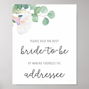 Calla flower - Help the busy bride Address Poster