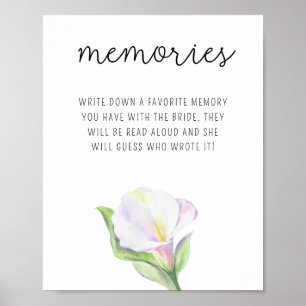 Calla flower - Memories with the bride poster
