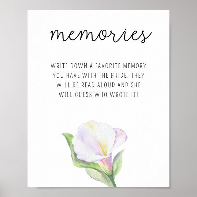 Calla flower - Memories with the bride poster (Front)