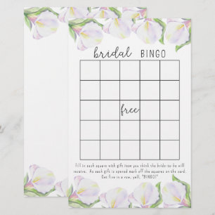 Calla flowers - bridal shower bingo game