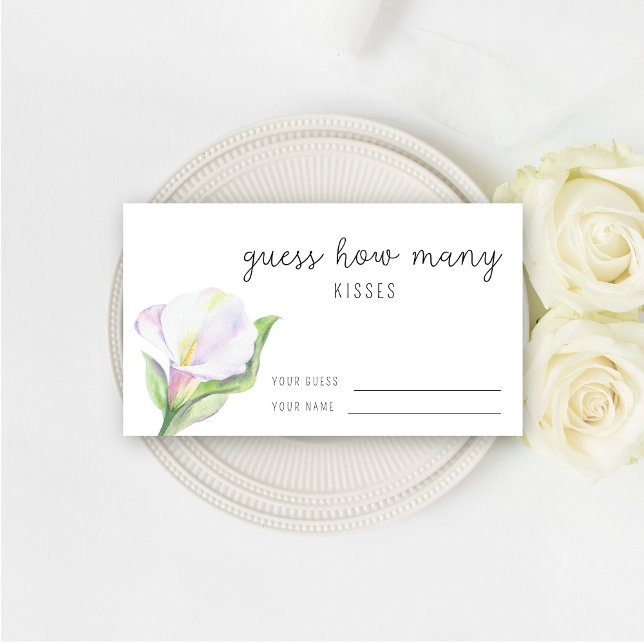 Calla - Guess how many kisses bridal game Enclosure Card (Creator Uploaded)