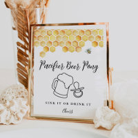 CALLA Honey Bee Pacifier Beer Pong Poster