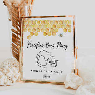CALLA Honey Bee Pacifier Beer Pong Poster