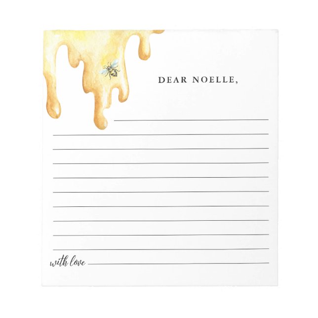 CALLA Honey Bee Time Capsule Baby Shower Card Notepad (Front)