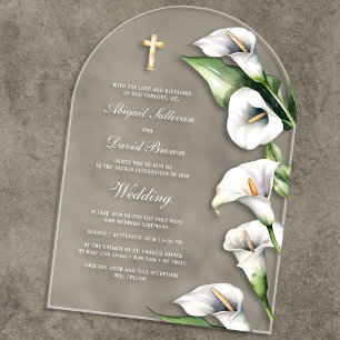 Calla Lilies Arch Wedding Acrylic Invitations