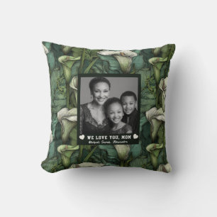 Calla Lilies Cat Mum Cosy Home Retro Cushion