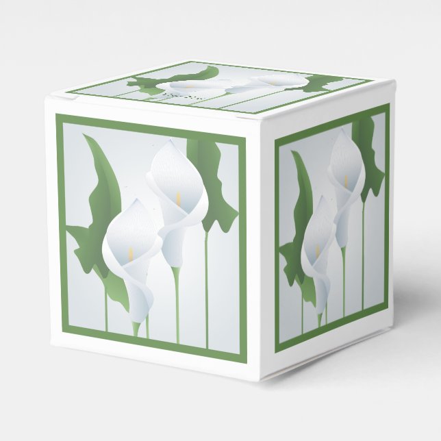 Calla Lilies Custom Party Favour Box (Front Side)