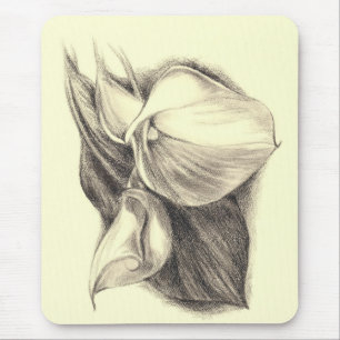 Calla Lilies Drawing Mouse Mat