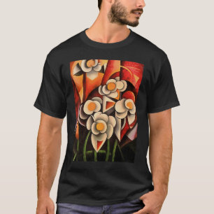 Calla Lilies Geometric Abstract In Brown Tones T-Shirt