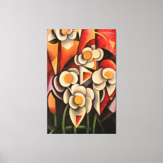 Calla Lilies Geometric Art Abstract In Brown Tones Canvas Print