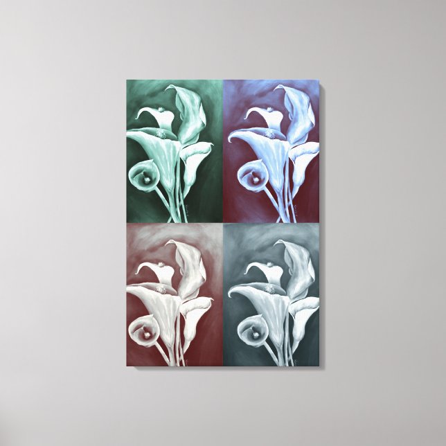 Calla Lilies in Bohemian Pattern Canvas Print (Front)
