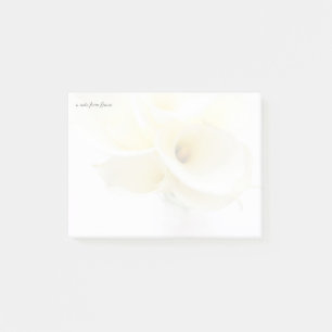 Calla lilies in vase fade post-it notes