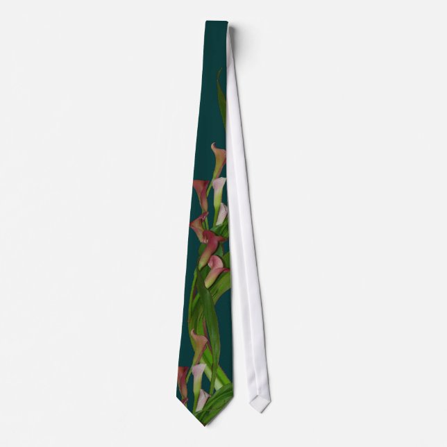 Calla Lilies & Leaves Tie (Front)