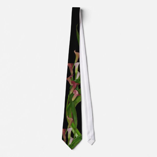 Calla Lilies & Leaves Tie (Front)