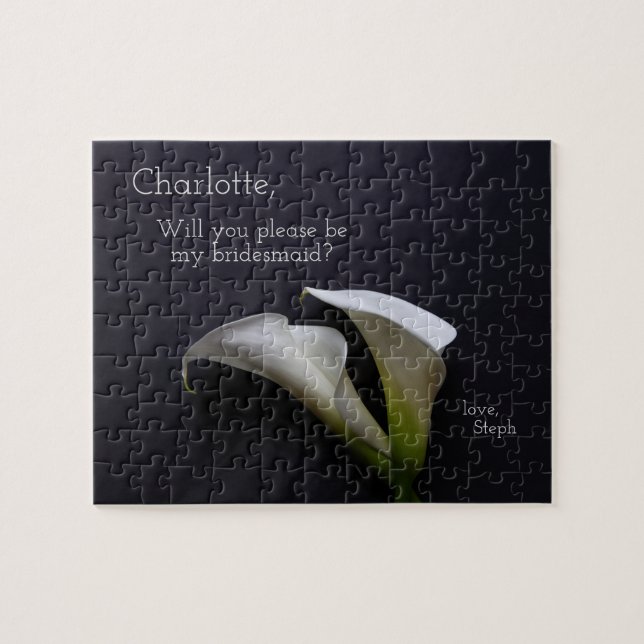 Calla lilies on a dark background jigsaw puzzle (Horizontal)