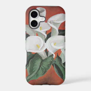 Calla Lilies On A Red Background