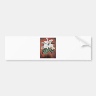 Calla Lilies On A Red Background Bumper Sticker
