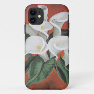 Calla Lilies On A Red Background iPhone 11 Case