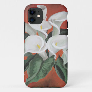 Calla Lilies On A Red Background iPhone 11 Case