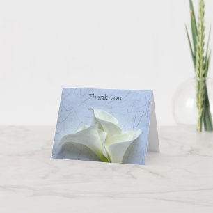Calla lilies on decorative background Thank You