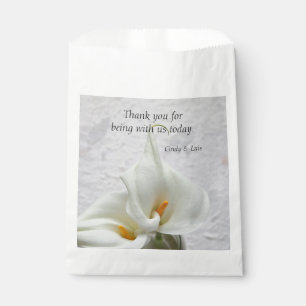 Calla lilies on textured background favour bags