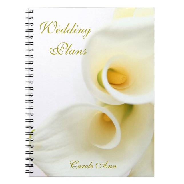 Calla lilies overhead closeup notebook (Front)