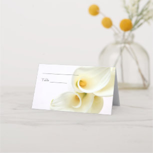Calla lilies overhead closeup place card