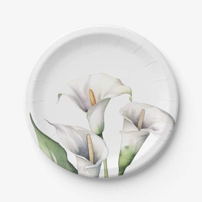 Calla lilies paper plate (Front)