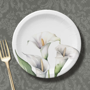 Calla lilies paper plate
