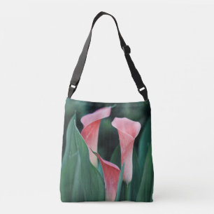 Calla Lilies Pink Flowers Crossbody Bag