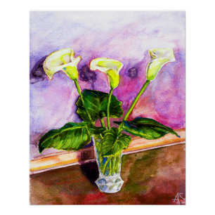 Calla Lilies Poster