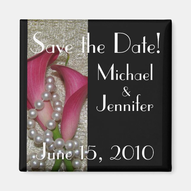 Calla Lilies Save the Date Magnet (Front)
