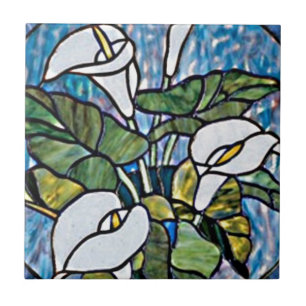Calla Lilies Stain Glass Look Tile
