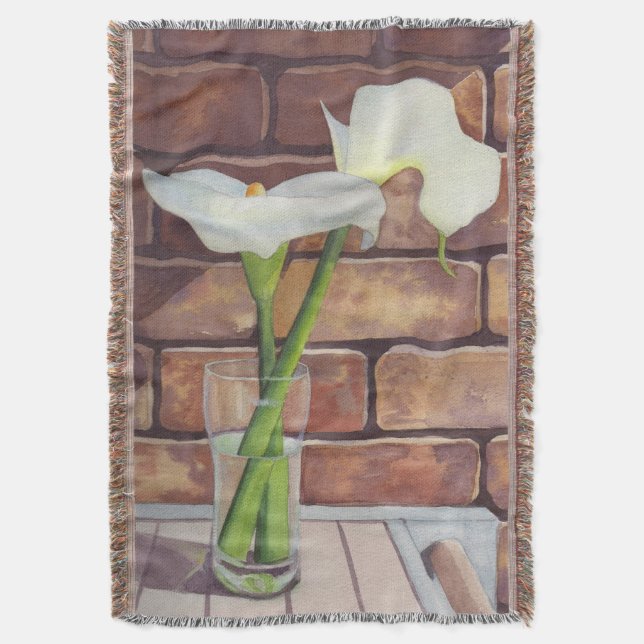 Calla Lilies Throw Blanket (Front Vertical)