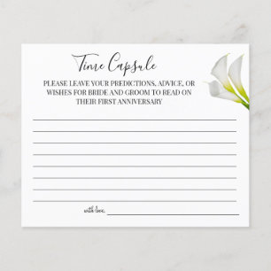 Calla Lilies Time Capsule wedding anniversary card