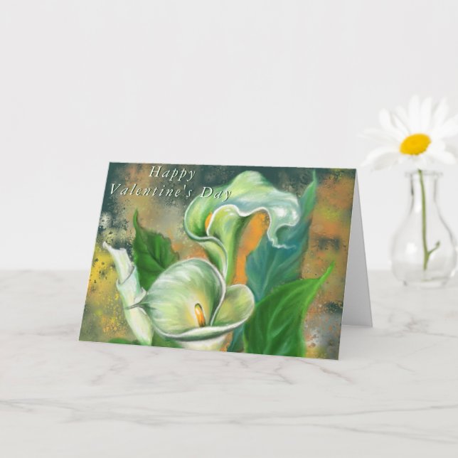 Calla Lilies Valentine's Day Card (Small Plant)