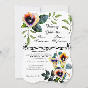 Calla Lilies Victorian Floral Bouquet Elegant Invitation
