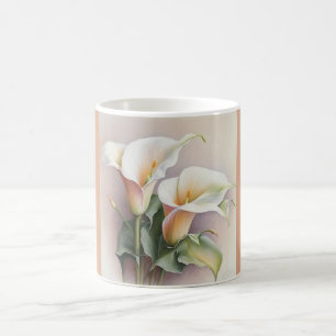 Calla lilies watercolor coffee mug