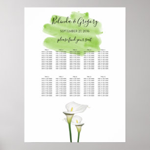 Calla Lilies Watercolor Wedding Seating Chart