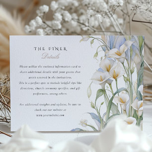 Calla Lilies Wedding Information Card