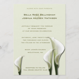Calla Lilies White Wedding Invitation