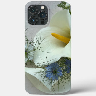 Calla lilies with blue nigella iPhone 13 pro max case