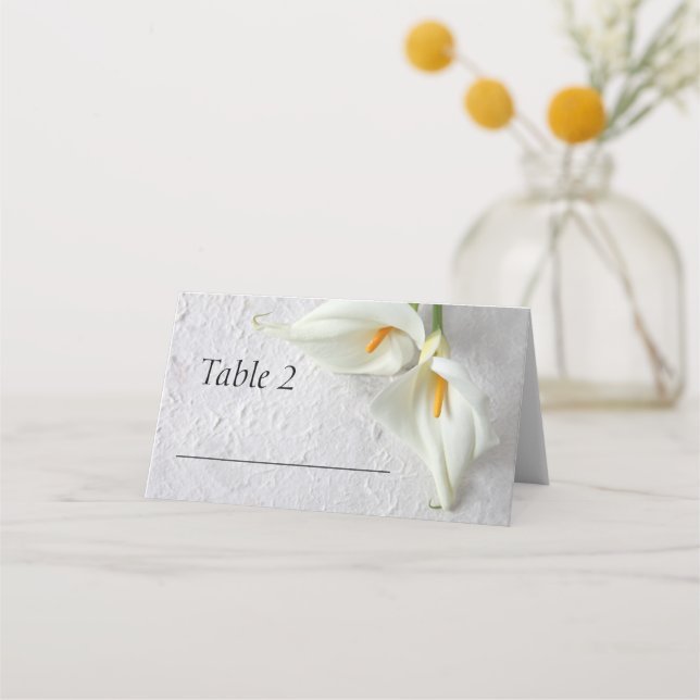Calla lilies with room for text place card (Front)