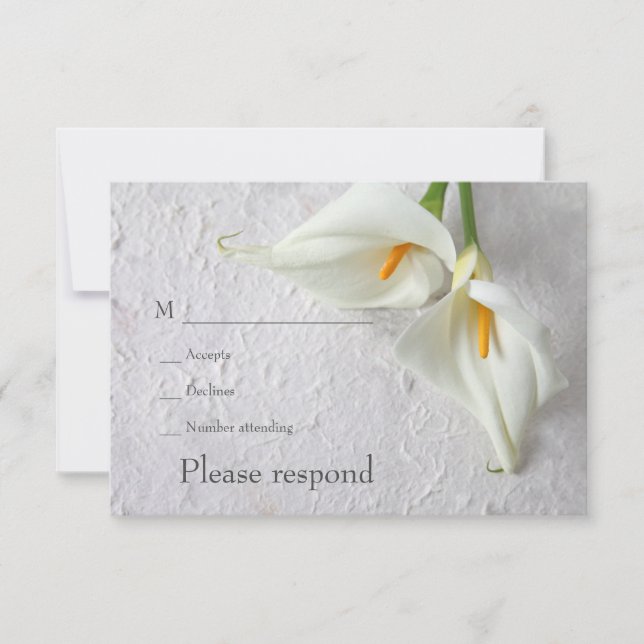 Calla lilies with room for text RSVP card (Front)