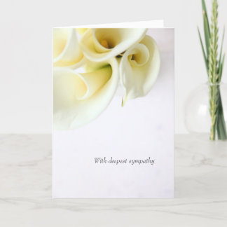 Calla lilies with text space sympathy holiday card